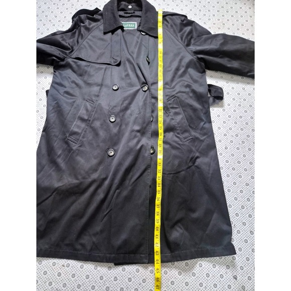 Lauren Ralph Lauren Black Double Breasted‎ Trench Coat Mens Size 42R - Picture 6 of 7